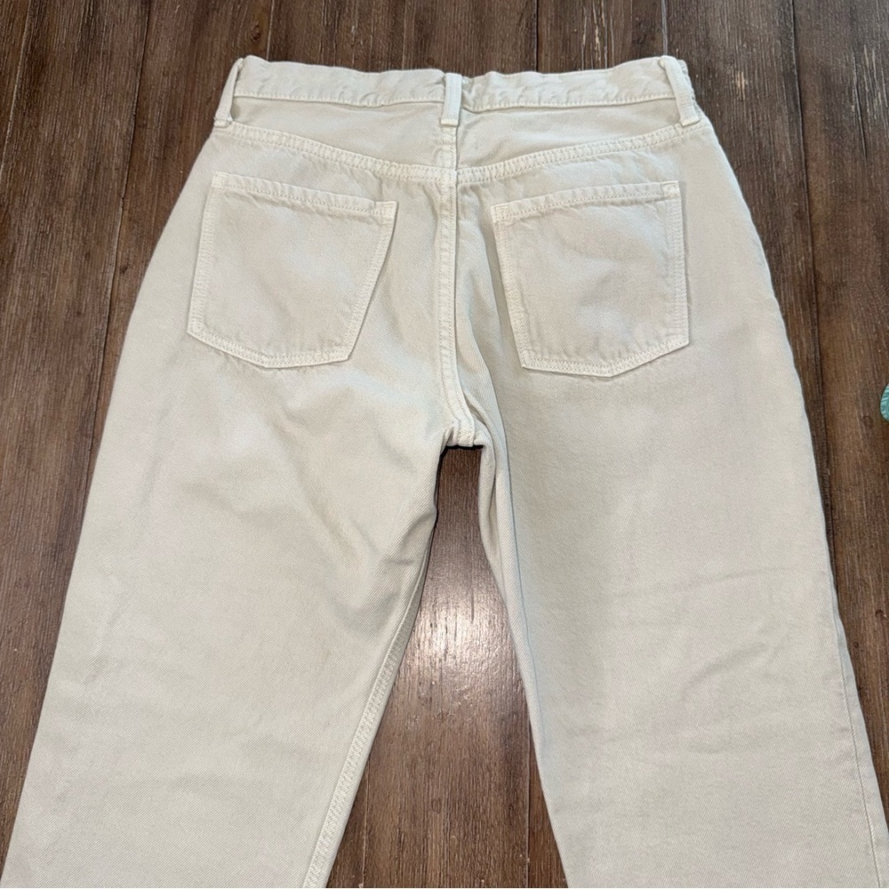Old Navy Jean Slouchy High Rise Straight Leg 4 cream Tapered - Picture 8 of 9